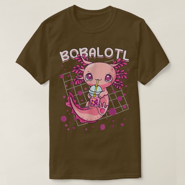 Axolotl Boba Tea Bubble Tea Kawaii Anime Japanisch T-Shirt (Design vorne)