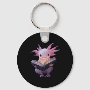 Axolotl Bookworm Lesebuch Funny Kawaii Grafik Schlüsselanhänger