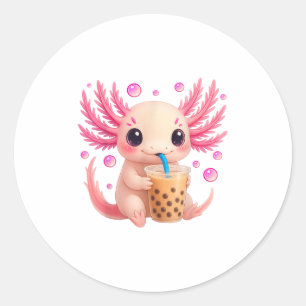 Axolotl Bubble Boba Tea Anime Niedlich Kawaii Teen Runder Aufkleber