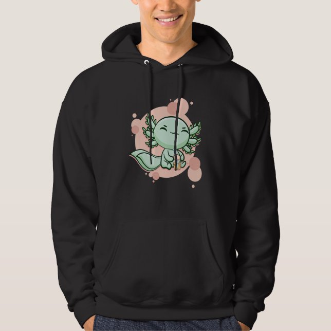 Axolotl Bubble Tea Ambystoma Mexicanum Walking Fis Hoodie (Vorderseite)