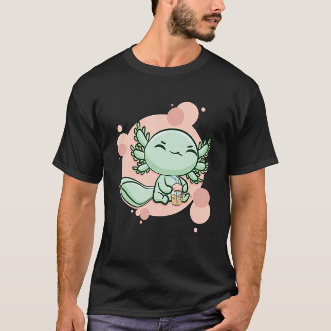 Axolotl Bubble Tea Ambystoma Mexicanum Walking Fis T-Shirt (Vorderseite)