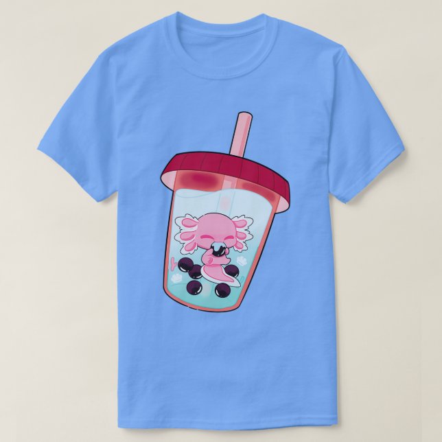 Axolotl Bubble Tea Aquarium T-Shirt (Design vorne)
