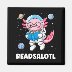 Axolotl Bücher lesen Axolotl lesen Bücherwurm Jung Magnet