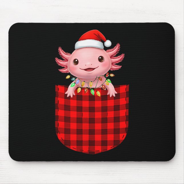Axolotl Buffalo Red Plaid Cket Christmas Funny Men Mousepad (Vorne)