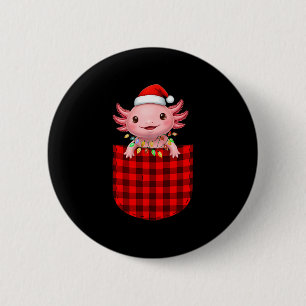 Axolotl Buffalo Rot Kariert Cket Weihnachten Lusti Button