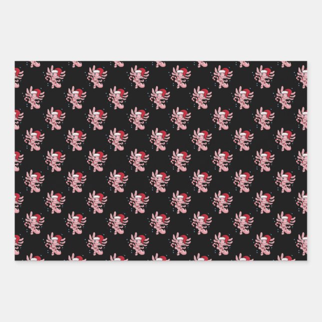 Axolotl Christmas Candycane Geschenkpapier Set (Vorderseite)