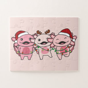Axolotl Christmas Christmas Animals Sweet Axolotls Puzzle