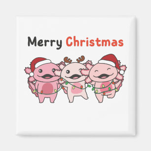 Axolotl Christmas Cute Axolotls Merry Christmas Magnet