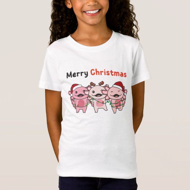 Axolotl Christmas Cute Axolotls Merry Christmas T-Shirt (Vorderseite)