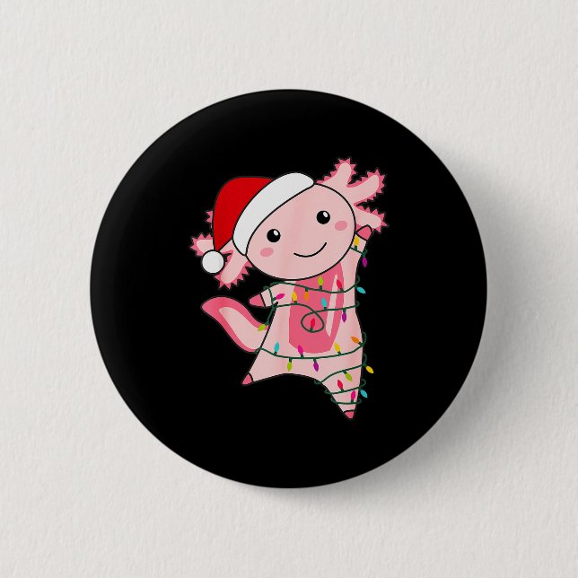 Axolotl Christmas Fairy Light Christmas Axolotl  Button (Vorderseite)