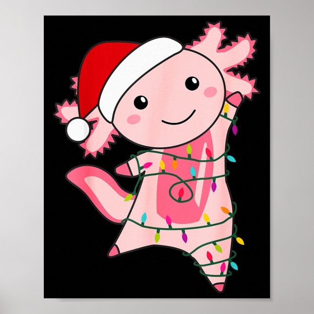 Axolotl Christmas Fairy Light Christmas Axolotl  Poster (Vorne)