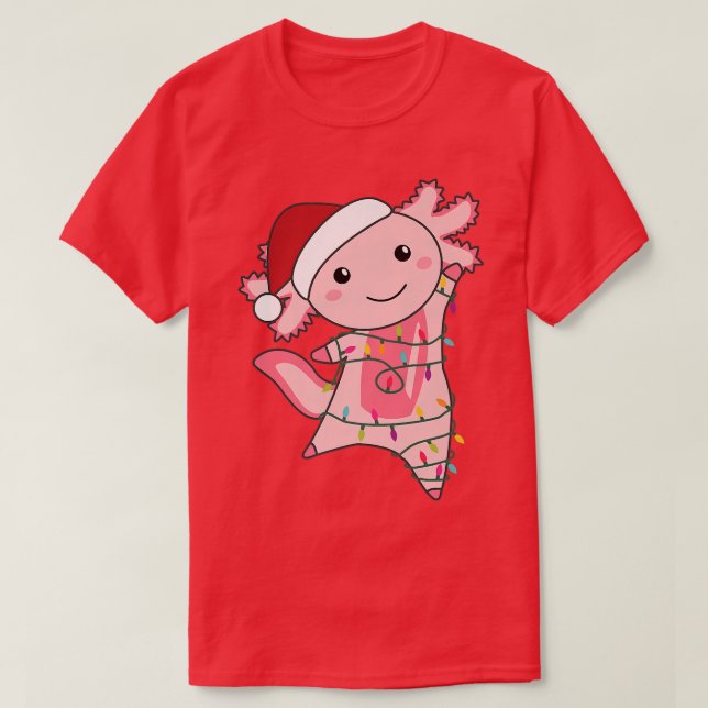 Axolotl Christmas Fairy Light Christmas Axolotl T-Shirt (Design vorne)