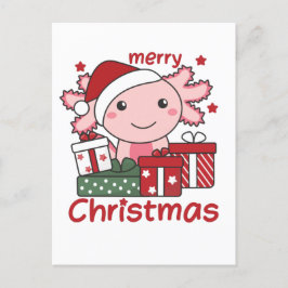 Axolotl Christmas Gift Winter Animals Axolotl Feiertagspostkarte