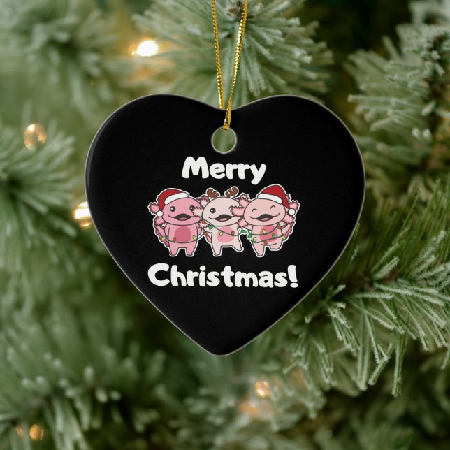 Axolotl Christmas Niedlich Axolotls Frohe Weihnach Keramik Ornament (Baum)