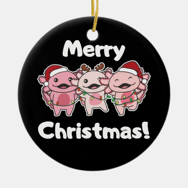 Axolotl Christmas Niedlich Axolotls Frohe Weihnach Keramik Ornament (Vorne)