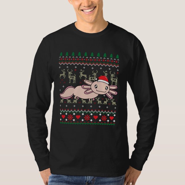 Axolotl Christmas  Tree  Animal T-Shirt (Vorderseite)