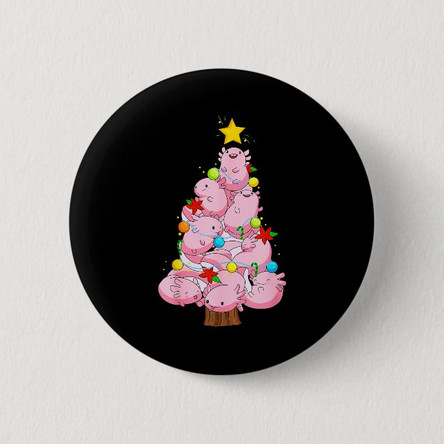 Axolotl Christmas Tree Ornament Fish Axolotl Anima Button (Vorderseite)
