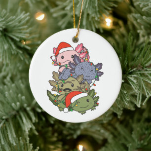 Axolotl Christmas Tree Weihnachtstiere Axolotls Keramik Ornament