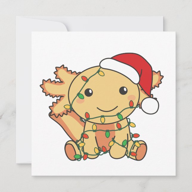 Axolotl Christmas Winter Animals Axolotls Einladung (Vorderseite)