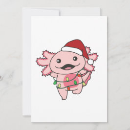 Axolotl Christmas Winter Animals Axolotls Feiertagskarte
