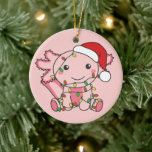 Axolotl Christmas Winter Animals Axolotls Keramik Keramik Ornament<br><div class="desc">Die axolotl zu Weihnachten mit Feenlicht. Hübsche Tiere mit Geschenken und Schnee für den Urlaub. Ein süßes Weihnachtsgrüßen. Axolotls sind niedliche Tiere und perfekt zu Weihnachten.</div>
