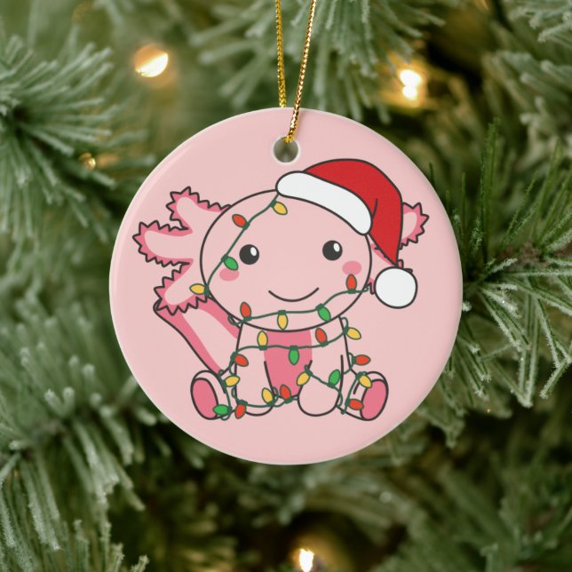 Axolotl Christmas Winter Animals Axolotls Keramik Ornament (Baum)