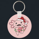 Axolotl Christmas Winter Animals Axolotls Schlüsse Schlüsselanhänger<br><div class="desc">Die axolotl zu Weihnachten mit Feenlicht. Hübsche Tiere mit Geschenken und Schnee für den Urlaub. Ein süßes Weihnachtsgrüßen. Axolotls sind niedliche Tiere und perfekt zu Weihnachten.</div>