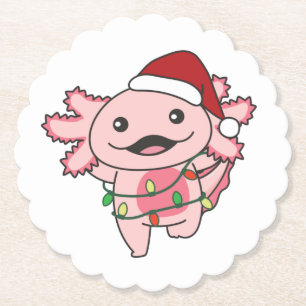 Axolotl Christmas Winter Animals Axolotls Untersetzer