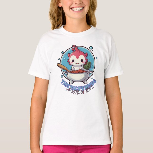 Axolotl Cooking Funny Animal Kawaii T-Shirt (Vorderseite)