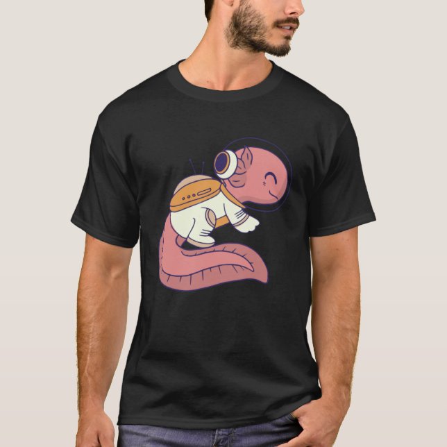 axolotl cute funny axolotl lover space spaceman T-Shirt (Vorderseite)
