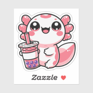 Axolotl Drink Bubble Tea Vinyl Stickers Aufkleber