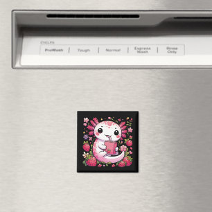 Axolotl Drink Japanese Strawberry Milk Magnet