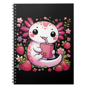 Axolotl Drink Japanese Strawberry Milk Notizblock