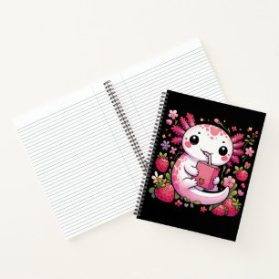 Axolotl Drink Japanese Strawberry Milk Notizbuch