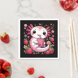 Axolotl Drink Japanese Strawberry Milk Serviette