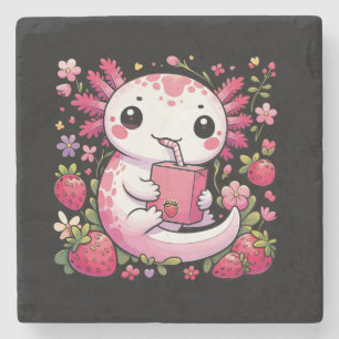 Axolotl Drink Japanese Strawberry Milk Steinuntersetzer