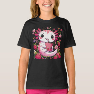 Axolotl Drink Japanese Strawberry Milk T-Shirt