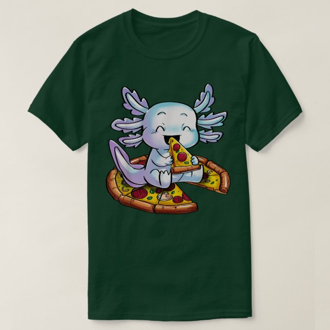Axolotl Eating Pizza Snaxalotl Food Süßigkeiten T  T-Shirt (Design vorne)