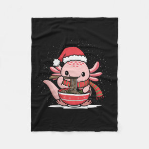 Axolotl Eating Ramen Christmas Pajama Tier Japan Fleecedecke