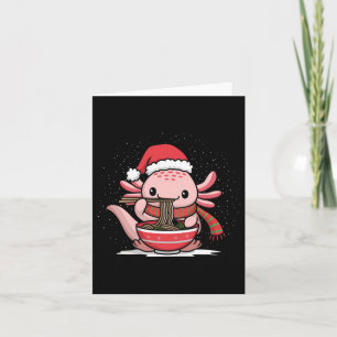 Axolotl Eating Ramen Christmas Pajama Tier Japan Karte