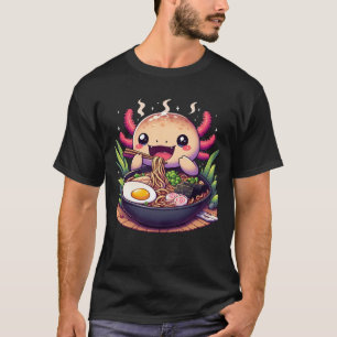 Axolotl Eating Ramen Japanese Noodles Niedlich Foo T-Shirt