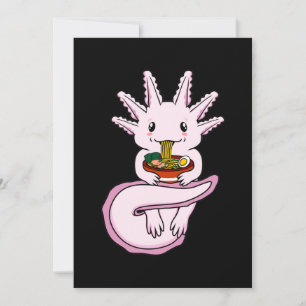Axolotl Eating Ramen Kawaii Animal Lover Pet Eigen Dankeskarte