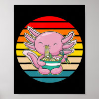 Axolotl Eating Ramen Kawaii Anime Japanese Food Ki