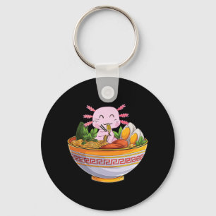 Axolotl Eating Ramen Noodles Kawaii Anime Gift Gif Schlüsselanhänger