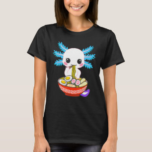 Axolotl Eating Ramen Noodles Kindermädchen T-Shirt