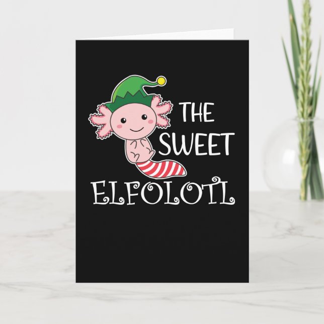 Axolotl Elf The sweet Elfoldert Animal Christmas Karte (Vorderseite)