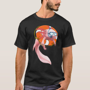 Axolotl Fisch Schwimm-Kit Tauchmaske Weiß Axolotl T-Shirt