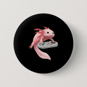 Axolotl-Fisch spielt Videospiel White-Axolotl Liza Button