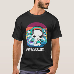 Axolotl Fish Playing Video Game White Axolotl Liza T-Shirt