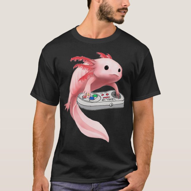 Axolotl Fish Playing Video Game WhiteAxolotl Lizar T-Shirt (Vorderseite)